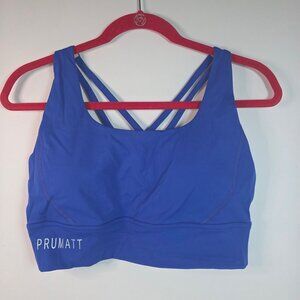 NWT PRUMATT Women's High Impact Criss-Cross Sports Bra Royal Blue XL